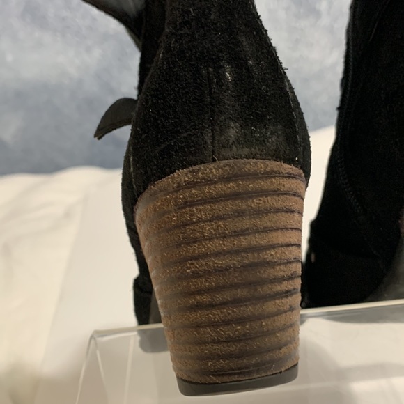 SUNDANCE black ankle boot suede buckle wrapped - Picture 11 of 16